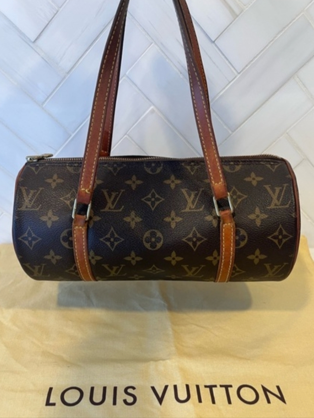 LOUIS VUITTON Papillon 30 Monogram Canvas Satchel Bag Brown - Picture 3 of 16